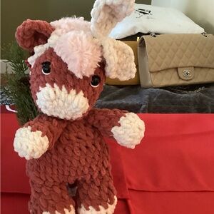 Homemade crochet cow